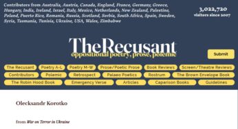 Відомий британський онлайн портал світової поезії, прози та полеміки TheRecusant опублікував перекладені на англійську Ендрю Шеппардом вірші Олександра Коротка